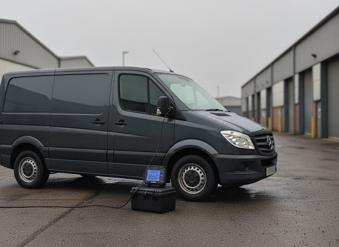 Mobile diesel diagnostics being carried out at a Telford industrial estate